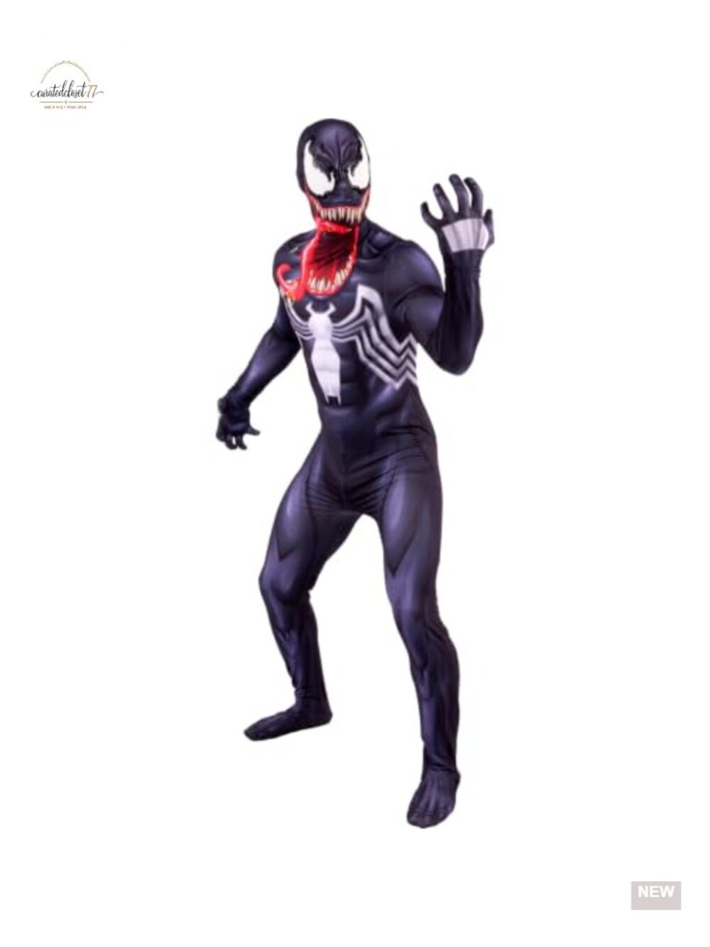 Venom Adult Zentai Halloween Costume Spandex Jumpsuit Detachable Mask